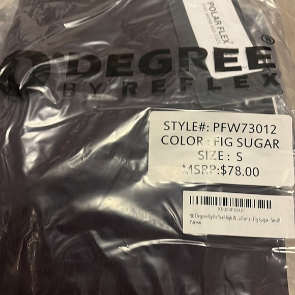 90 degree by Reflex cold weather leggings, fig sugar color, small, new - Picture 10 of 10